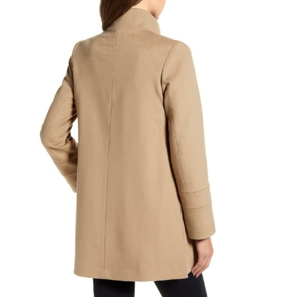 fleurette placket front wool car coat